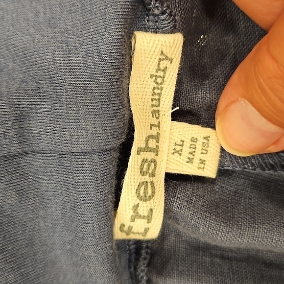 💕FRESH LAUNDRY💕 Linen Foldover Pants ~ 100% Linen Blue XL NWT - Picture 8 of 14